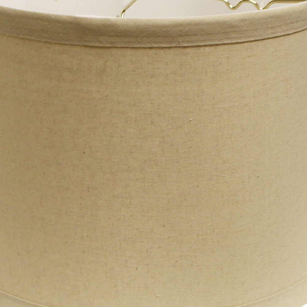 17" Rosewood Drum Trimmed Linen Lampshade