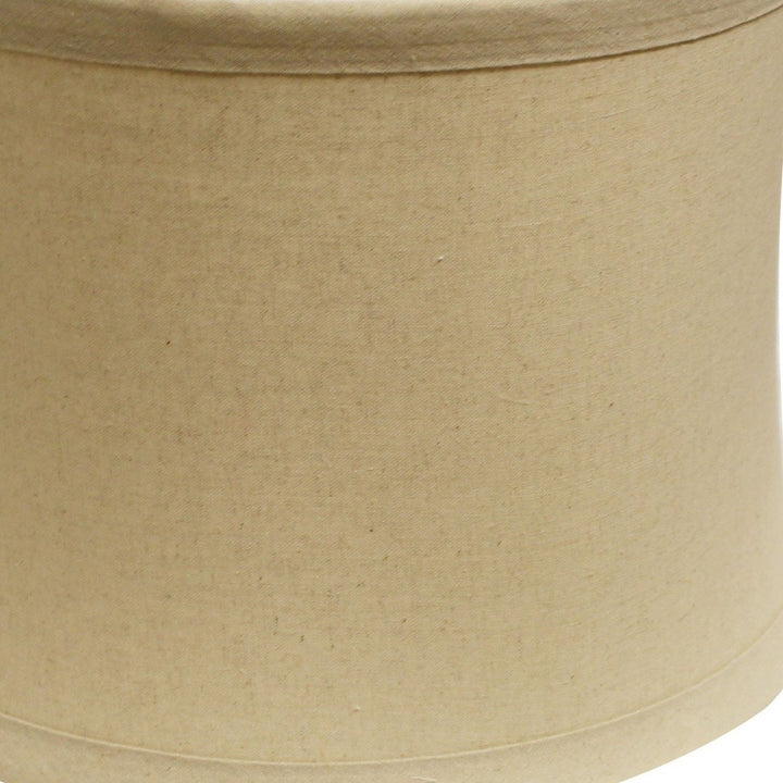 19" Rosewood Drum Trimmed Linen Lampshade