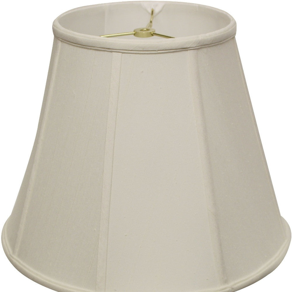 14" White Slanted Empire Monay Shantung Lampshade