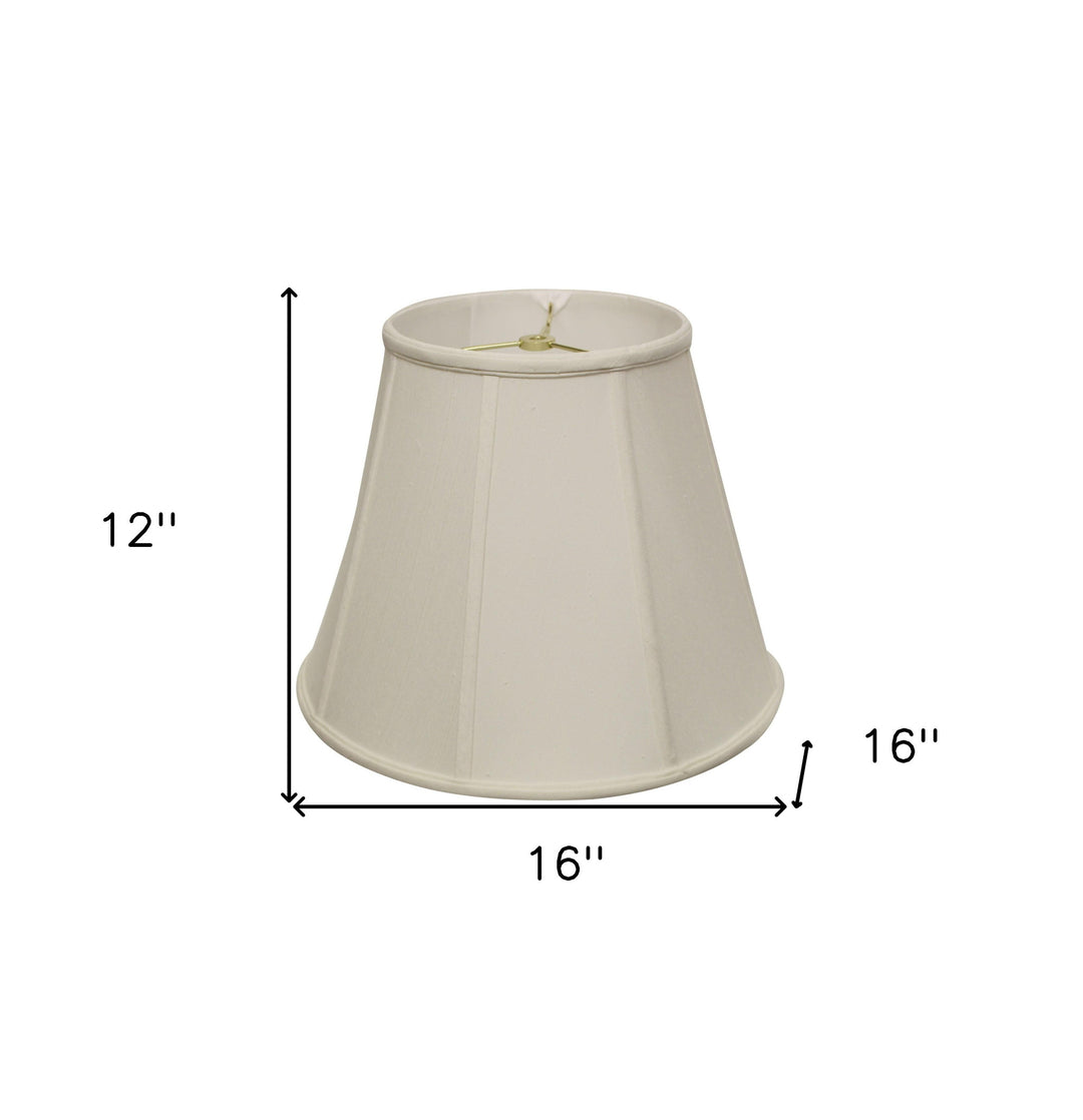 16" White Slanted Empire Monay Shantung Lampshade