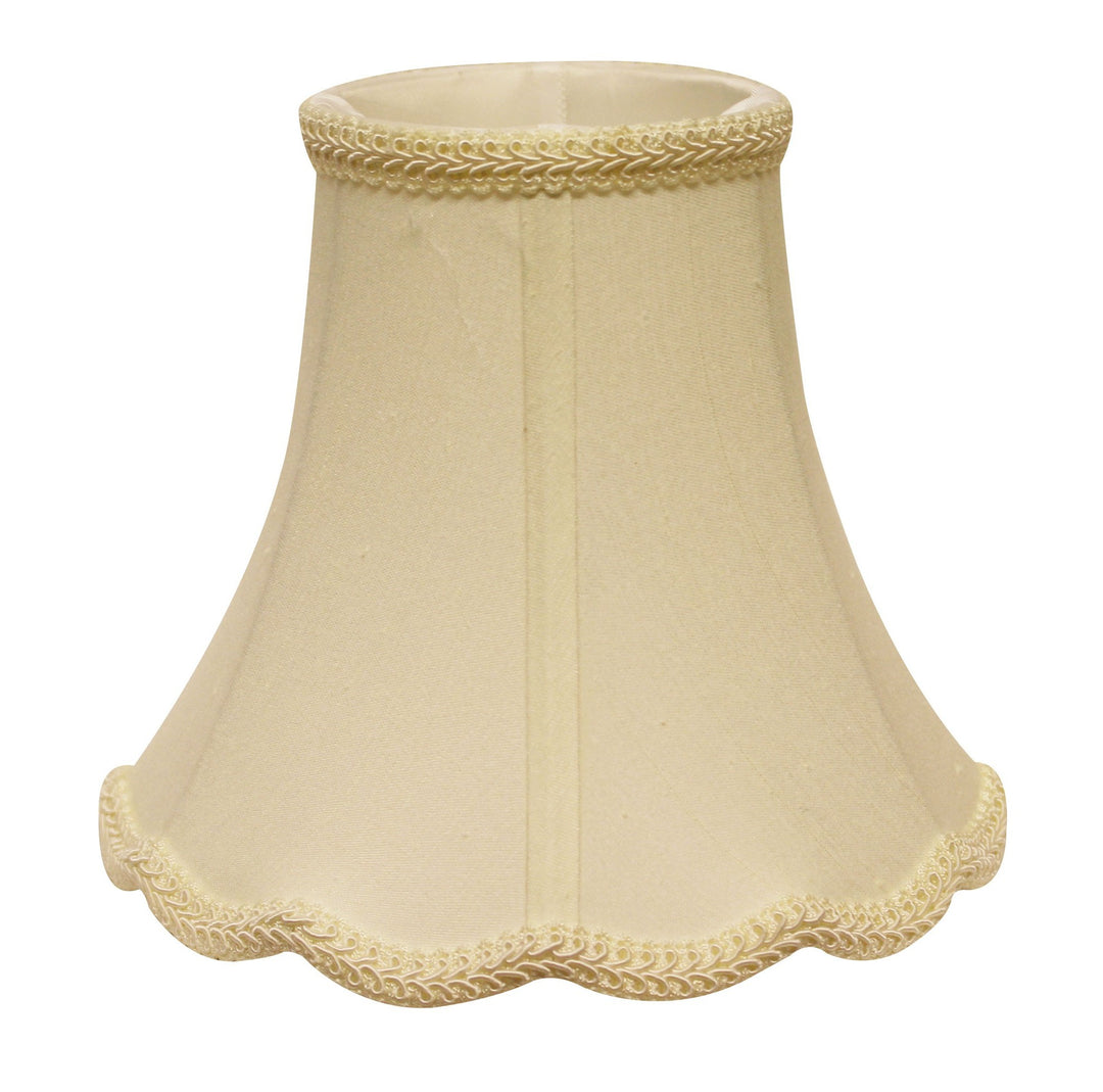 14" Ivory Slanted Scallop Bell Monay Shantung Lampshade