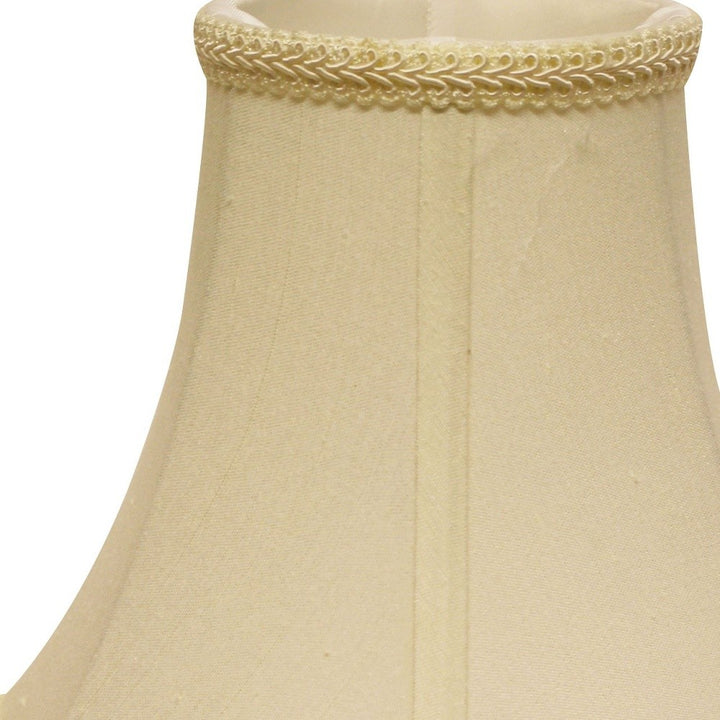 14" Ivory Slanted Scallop Bell Monay Shantung Lampshade