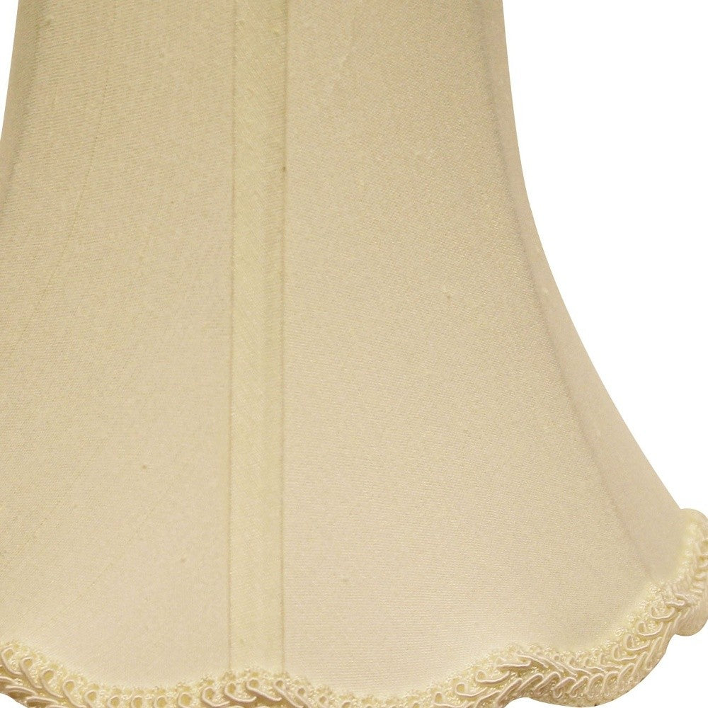 14" Ivory Slanted Scallop Bell Monay Shantung Lampshade