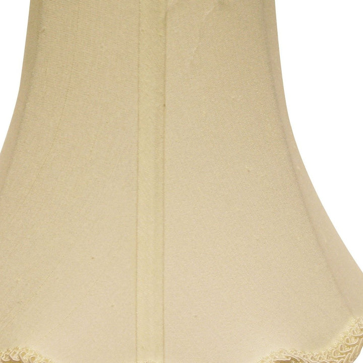 16" Ivory Slanted Scallop Bell Monay Shantung Lampshade