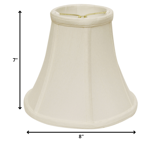 8" White Premium Bell Monay Shantung Lampshade