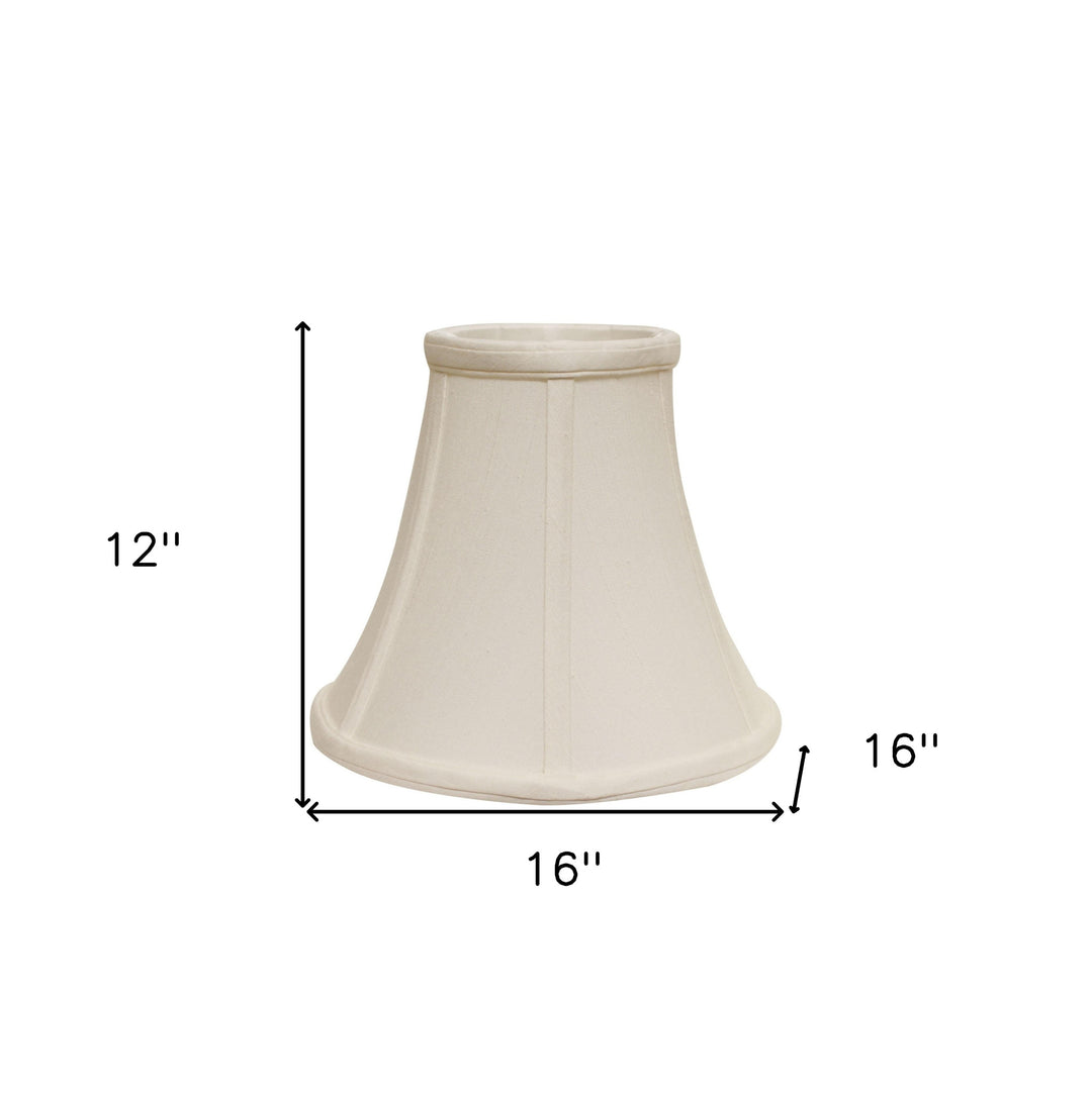 16" White Premium Bell Monay Shantung Lampshade