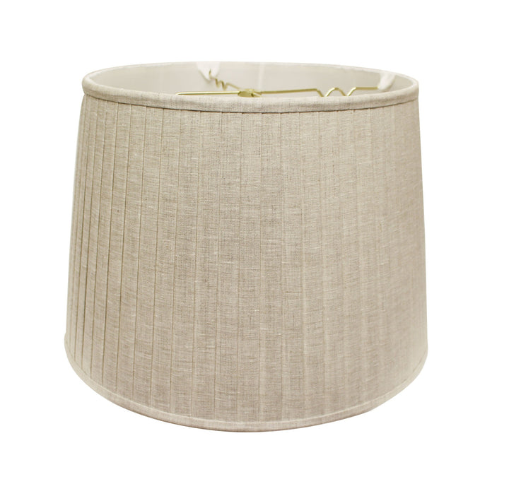 20" Cream Linen Lampshade with Side Pleats