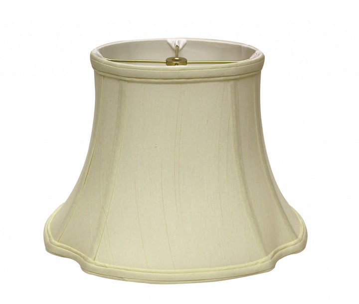 17" Ivory Reversed Oval Monay Shantung Lampshade