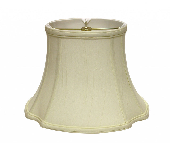 19" Ivory Reversed Oval Monay Shantung Lampshade