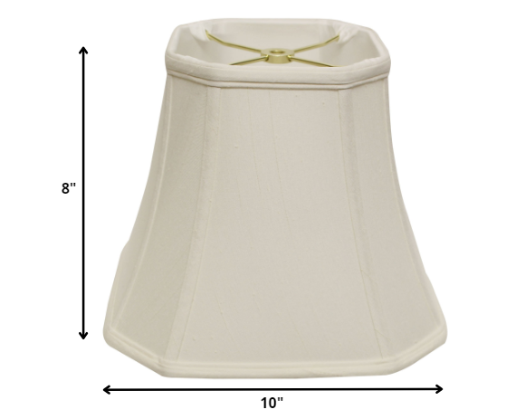 10" White Slanted Square Bell Monay Shantung Lampshade