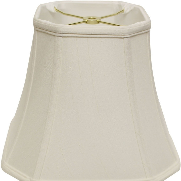 15" White Slanted Square Bell Monay Shantung Lampshade