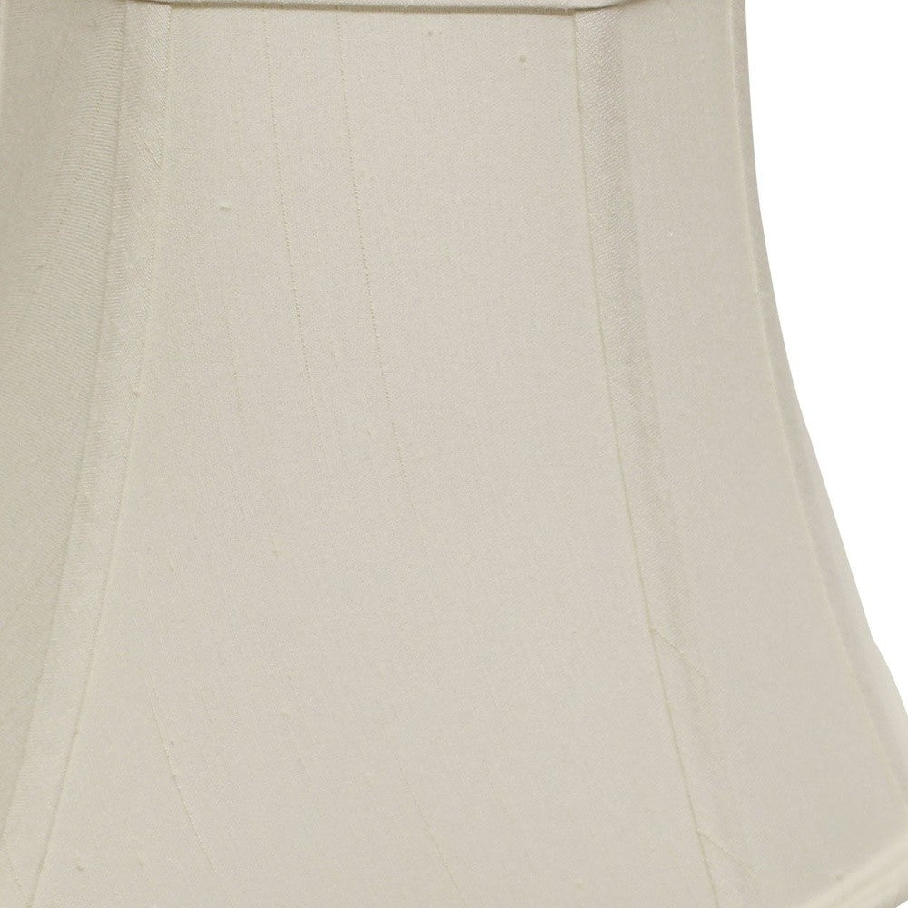 16" White Slanted Square Bell Monay Shantung Lampshade