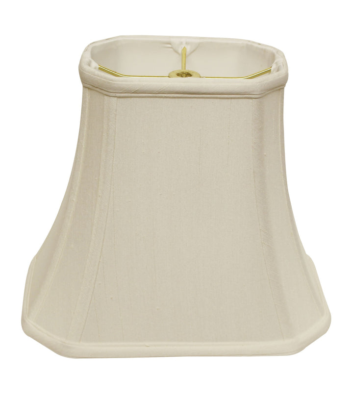 16" White Slanted Rectange Bell Monay Shantung Lampshade