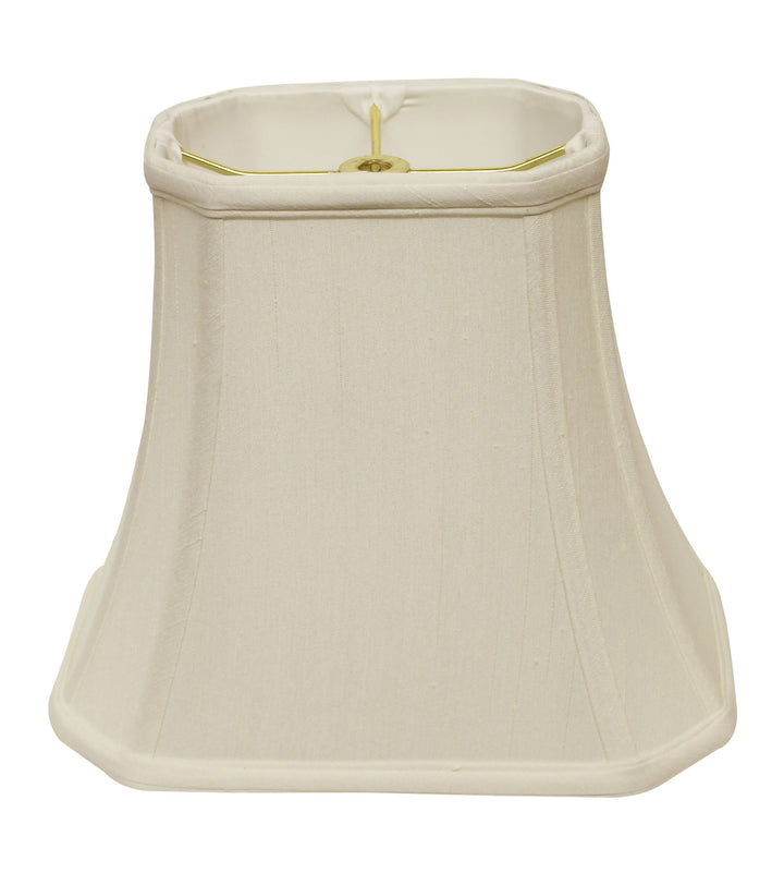 16" White Slanted Rectange Bell Monay Shantung Lampshade