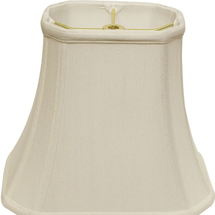 16" White Slanted Rectange Bell Monay Shantung Lampshade