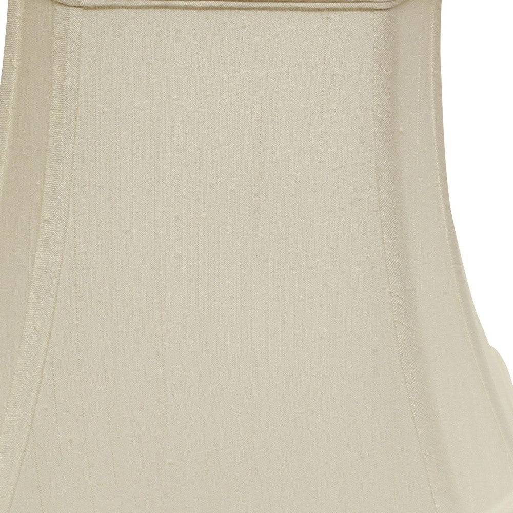 16" White Slanted Rectange Bell Monay Shantung Lampshade