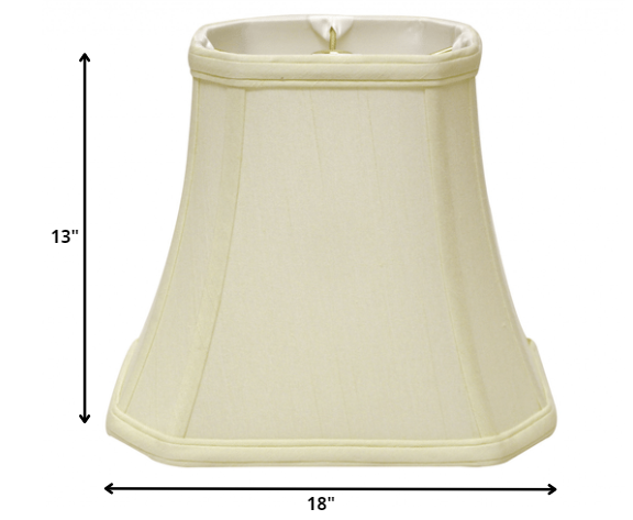 18" Ivory Slanted Rectangle Bell Monay Shantung Lampshade