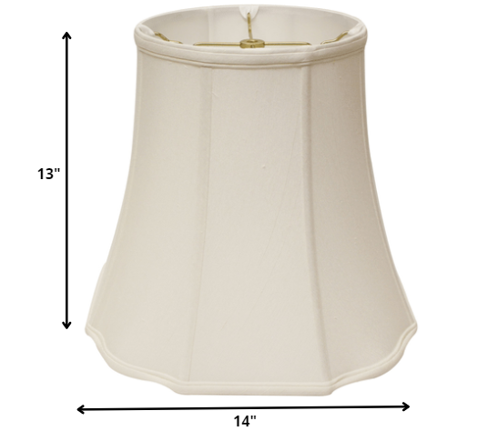 14" White Premium Octagon Monay Shantung Lampshade