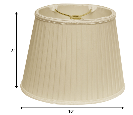 10" Ivory Oval Side Pleat Shantung Lampshade