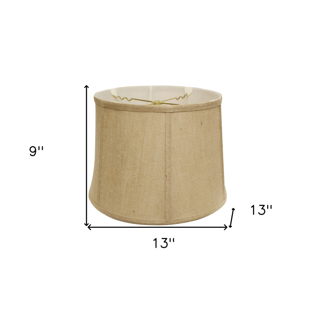 13" Golden Fiber Drum Throwback Burlap Lampshade