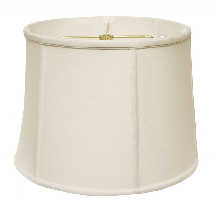 19" White Throwback Drum Linen Lampshade