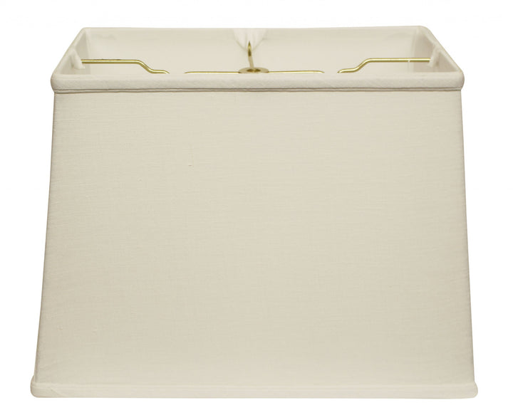 14" White Throwback Rectangle Linen Lampshade