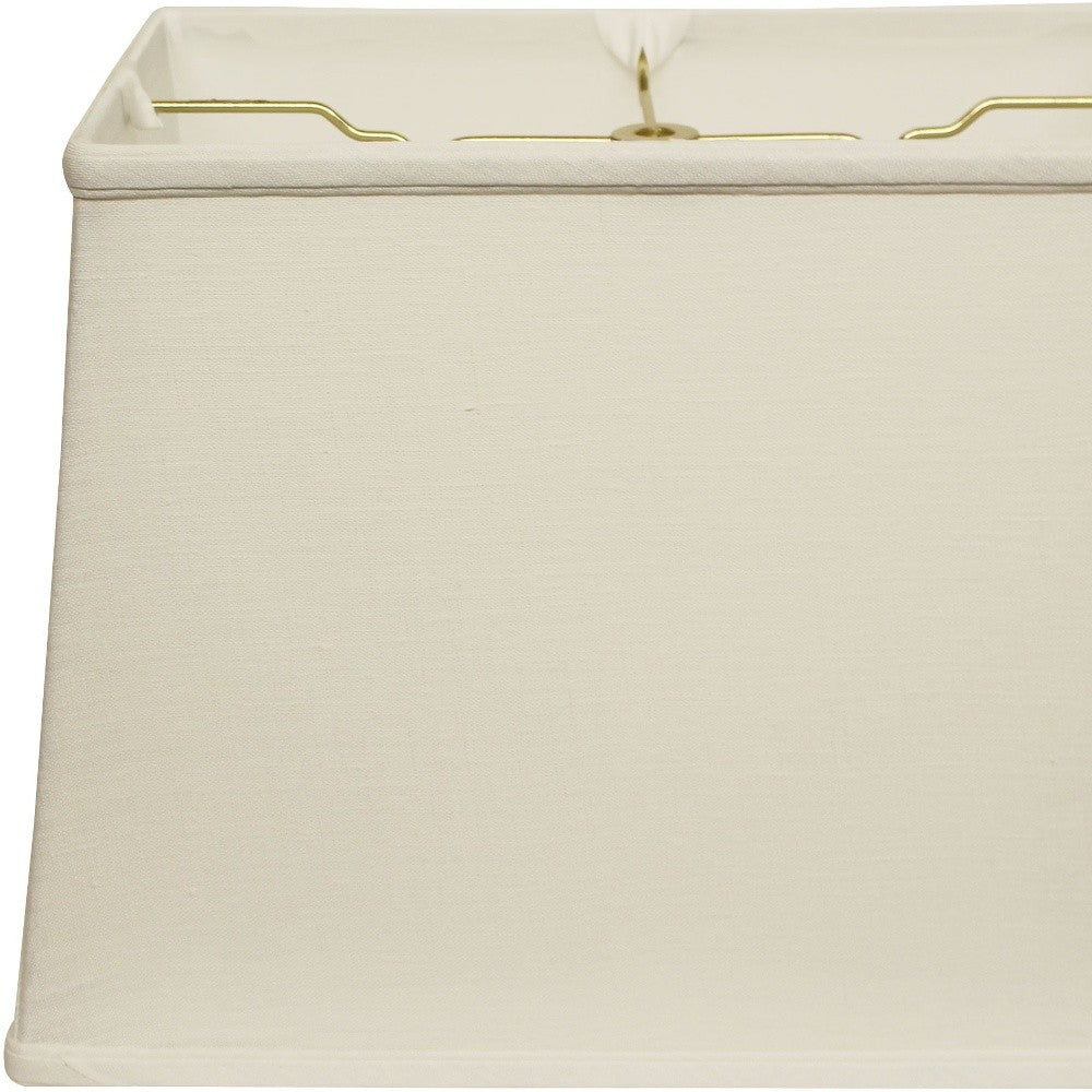 16" White Throwback Rectangle Linen Lampshade