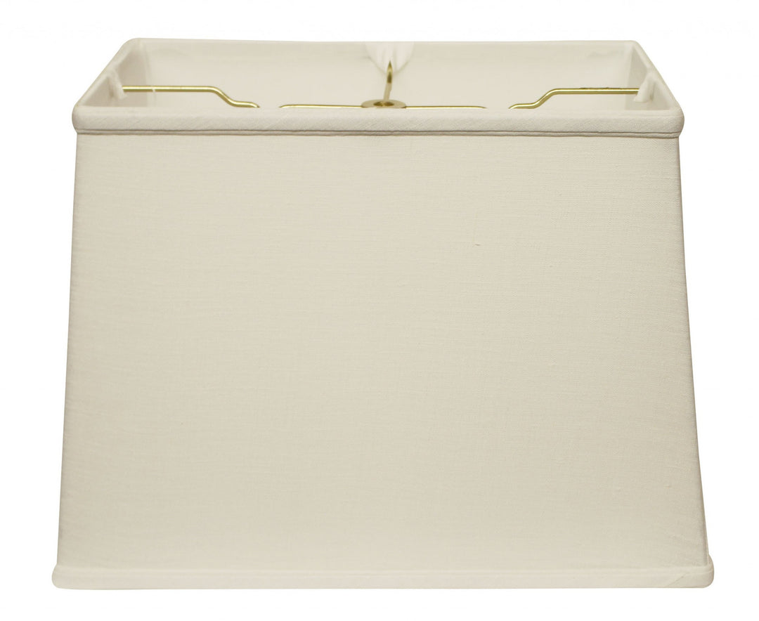 18" White Throwback Rectangle Linen Lampshade