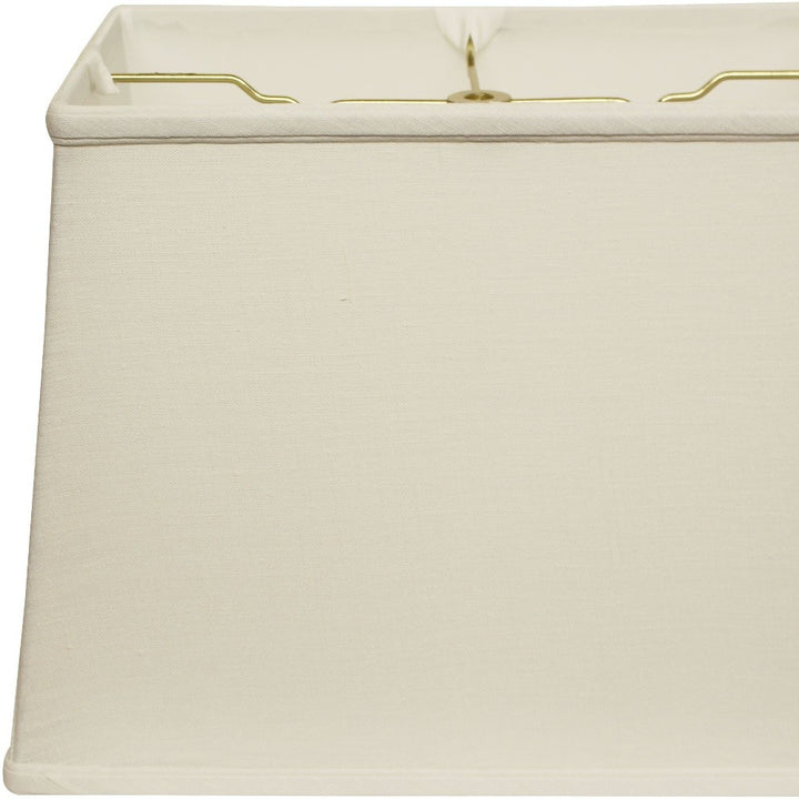 18" White Throwback Rectangle Linen Lampshade