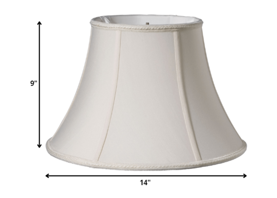 14" Cream Slanted Bell Shantung Lampshade