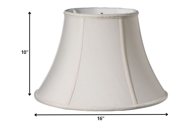 16" Cream Slanted Bell Shantung Lampshade