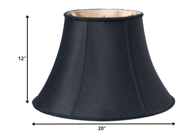 20" Black Slanted Bell Shantung Lampshade