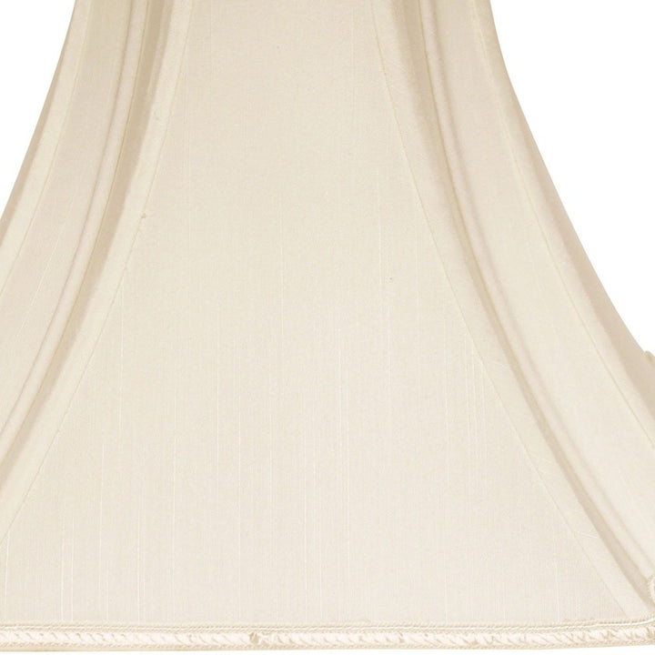 16" Ivory Slanted Notch Square Shantung Lampshade