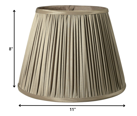 11" Ash Slanted Pleated Tafetta Lampshade