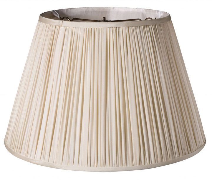 16" Pale Grey Slanted Pleated Tafetta Lampshade