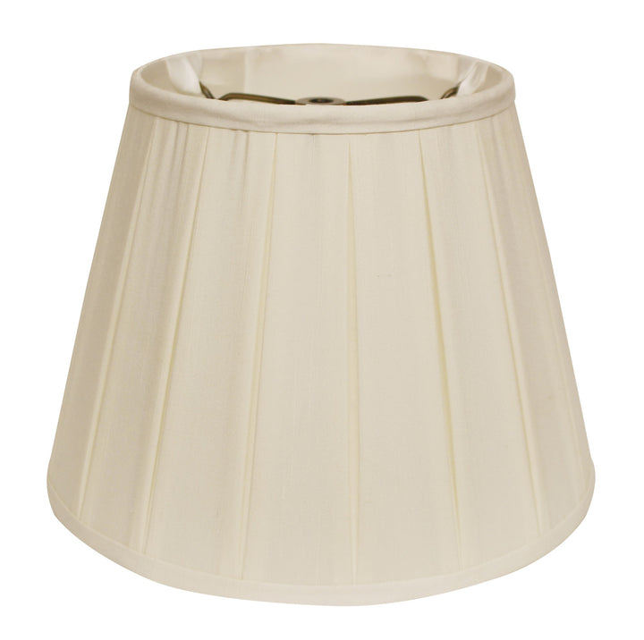 14" Ivory Slanted Crimped Box Shantung Lampshade