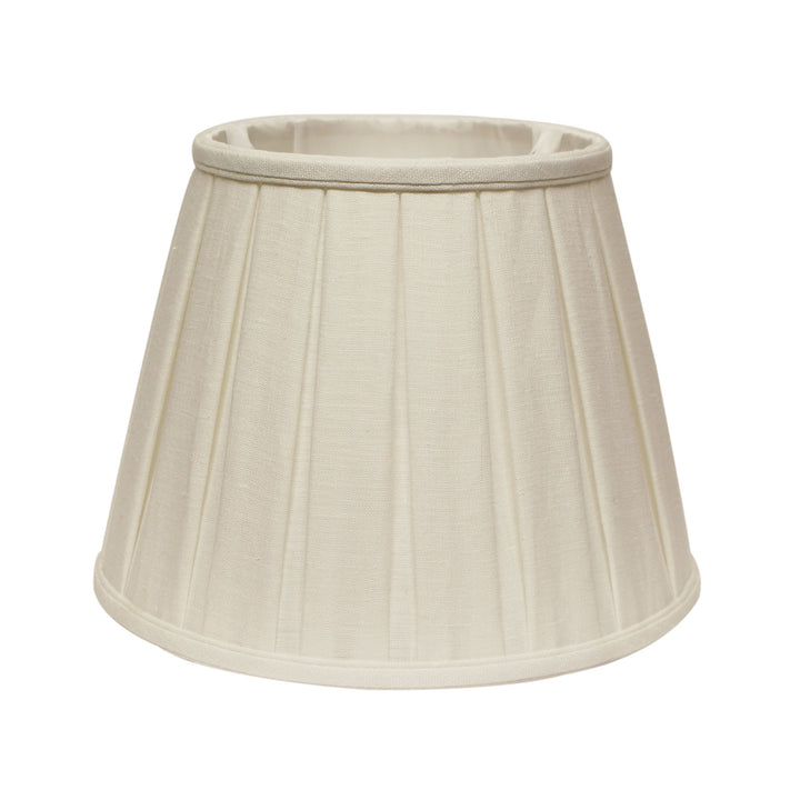 12" White Slanted Linen Lampshade with Box Pleat