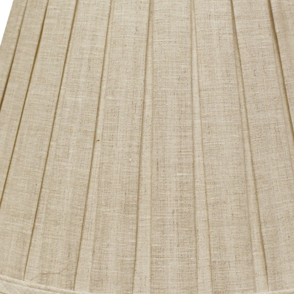 16" Cream Slanted Linen Lampshade with Box Pleat