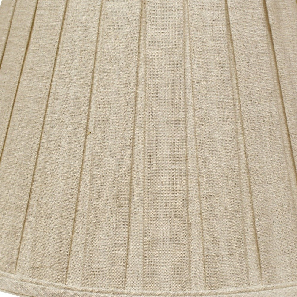 18" Cream Slanted Linen Lampshade with Box Pleat