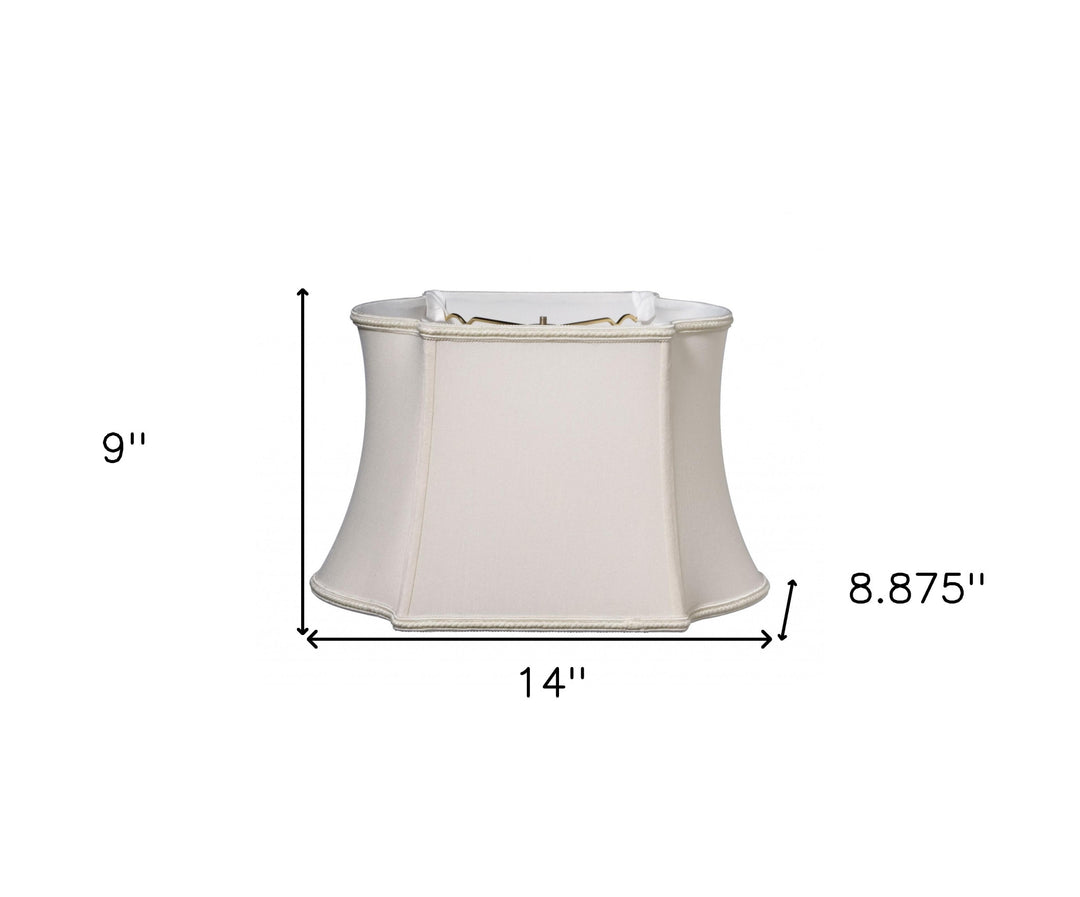 14" Cream Premium Oblong Shantung Lampshade