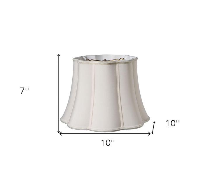 10" Cream Melon Scallop Shantung Lampshade