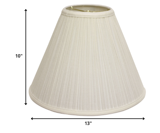 13" White Deep Cone Broadcloth Lampshade