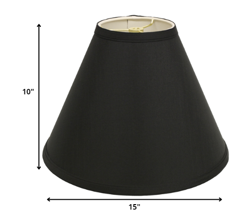 15" Jet Black Deep Cone Slanted No Shantung Lampshade