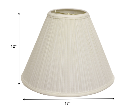 17" White Deep Cone Slanted Broadcloth Lampshade