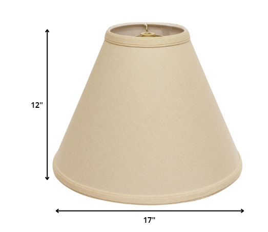 17" Parchment Biege Deep Cone Slanted Linen Lampshade