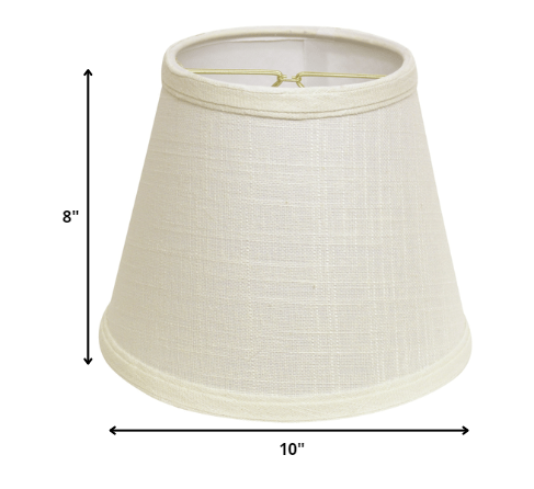 10" White Empire Hardback Slanted Linen Lampshade