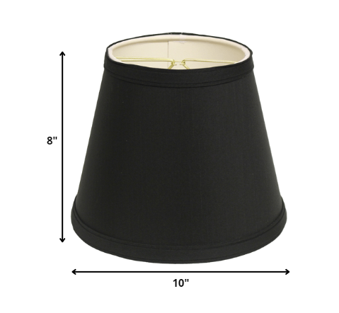 10" Black with White  Empire Hardback Slanted Shantung Lampshade