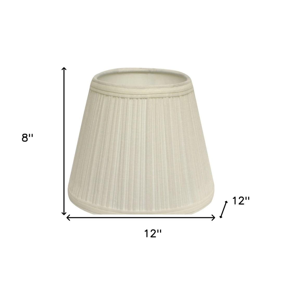 12" White Empire Hardback Slanted Broadcloth Lampshade UF