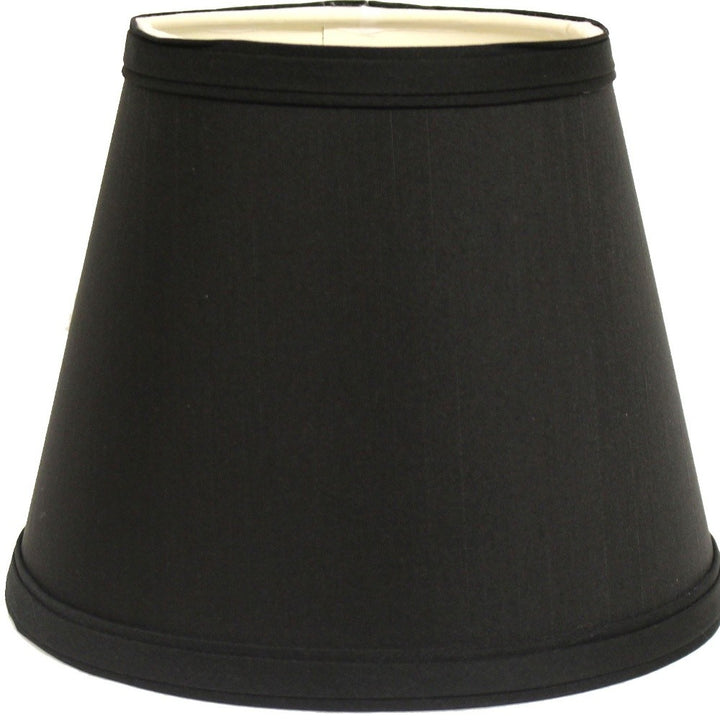 12" Black with White Hardback Empire Slanted Slanted Shantung Lampshade