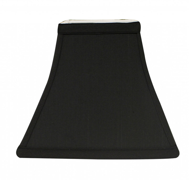 8" Black with White Lining Square Bell Shantung Lampshade